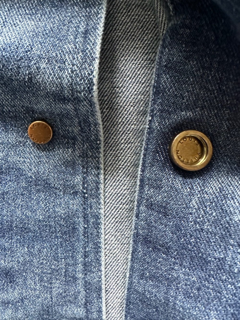 Designer Blue Denim Short-Sleeve Shirt Jacket (XL) Denim Workwear Shirt - Picture 4 of 10